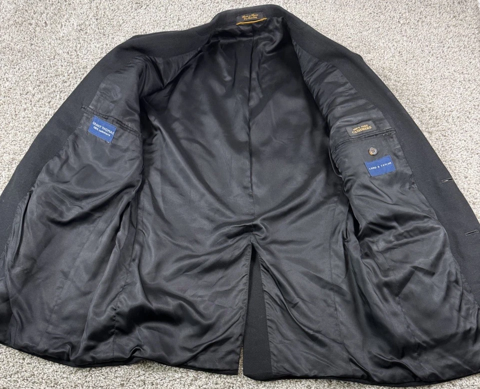 Chaqueta Blazer Lord & Taylor Grant Thomas Pure Cashmere Abrigo Deportivo Negro Para Hombre 40R Foto 2 de 4