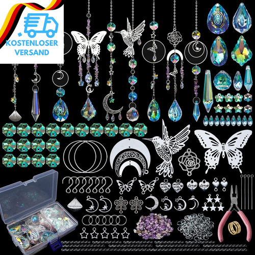 400 Stück Sonnenfänger Kristall Bastelset, DIY Sonnenfänger Kristall Windspiel, 400 Stück Sonnenfänger Kristall Bastelset, DIY Sonnenfänger Kristall Windspiel,