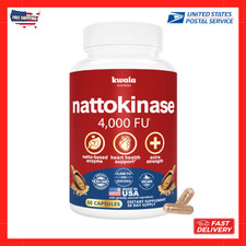 Nattokinase Supplement 4000 FU 60 Capsules Non-Gmo, Gluten Free - USA