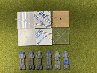 Spartan Games Firestorm Armada Terran Pilgrim Class Frigate (6) (Metal) Painted
