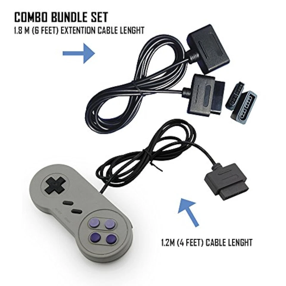 Super NES Controller With 6 Feet Extension For Super Nintendo SNES - Image 2 of 3
