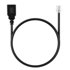 RJ9 Male to USB Female Cable, 11.8in/30cm 4P4C Phone Jack Adapter for...