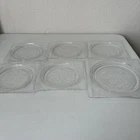 jeanette iris and herringbone glass 6 Small Plates And 1 Medium Plate