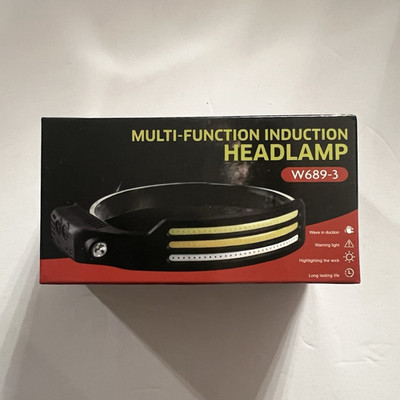 Multi-Function Induction Headlamp W689-3, Wave Induction, Warning Light, Black