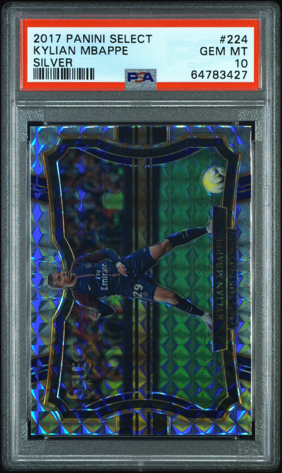 2017 Panini Select #224 Kylian Mbappe Silver PSA 10
