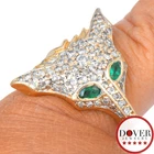 ERTE Diamond 1.05ct Emerald 14K Yellow Gold Fox Band Ring 7.8 Grams NR