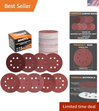 Sanding Discs Assortment 160pcs 5 Inch Hook Loop Grits for Wood Metal Plastic