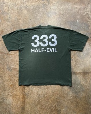 HALF EVIL 333 Hunter Green Logo T Shirt Mens Size 2XL Streetwear Classic