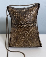 Philippines Pasiking Basket Container Purse Bamboo Indigenous Art Vintage