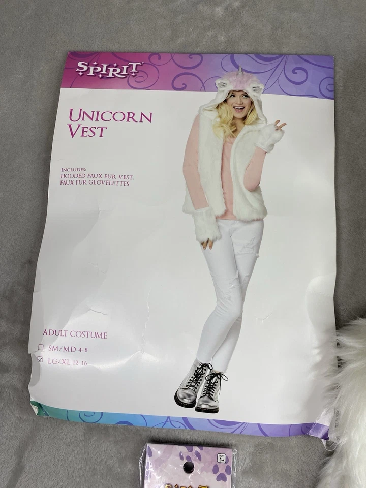 Chaleco Spirit Halloween Unicornio con Capucha Imitación Piel Chaleco/Guantes/(+)Cola Adulto LG/XL Foto 2 de 4