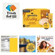 Frothy 2-Step Caramel Macchiato Espresso Style K-Cup Coffee Pods & Froth Pack...