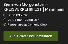 2 Tickets Für Björn Von Morgenstern 6.3. In Mannheim