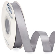 5/8 Inch x 25 Yards Silver Double Faced Satin Ribbon Craft Gift Wrap Bow