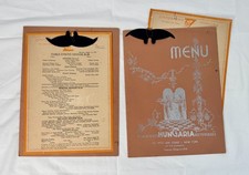 TWO 1939 Zimmerman’s Hungaria NYC Menus + Inserts + Paper Mustaches