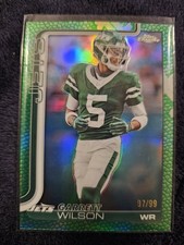 2025 Topps Chrome Football #235 Garrett Wilson Jets Green Pigskin Refractor /99