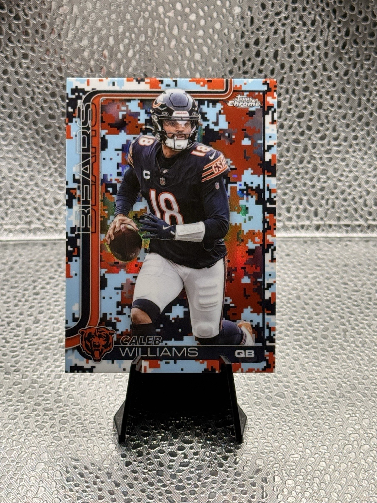 2025 Topps Chrome Football Caleb Williams Team Camo Variation SSP Bears QB SP