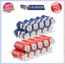 Soda Can Organizer for Pantry / Refrigerator, Clear, Set of 2