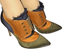 JIMMY CHOO Mitsu fringed paneled satin ankle boots Sz 37