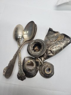 Scrap Sterling Silver Lot 106g Spoons Candle Holder Parts