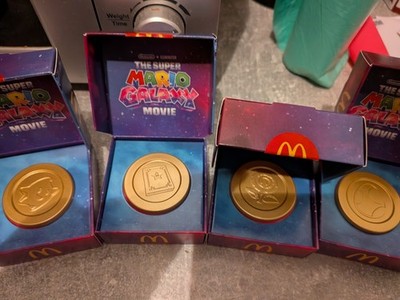 McDonald's Super Mario Galaxy Movie Collector s Edition Coin Set 4 Münzen Top