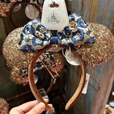 Disney Parks Pirates of the Caribbean Gold Sequin Minnie Mouse Ear Headband US