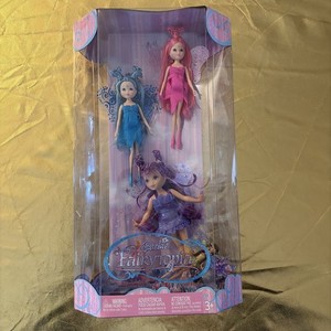 2005 Barbie Fairytopia 4-Fairies Wingdom Pink Blue Purp Gold 4 Mini Fairies RARE