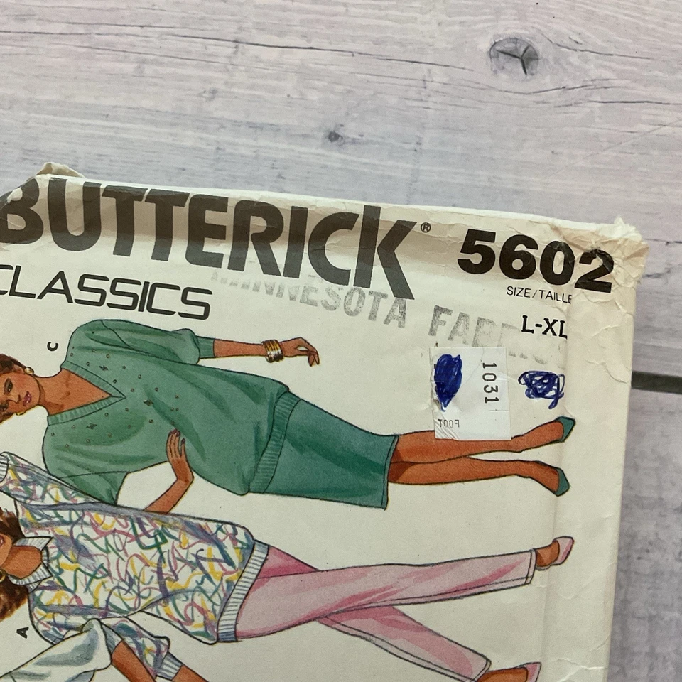 Butterick 5602 Sewing Pattern Shirt Pants Shorts Skirt Casual Miss L-XL UNCUT - Image 4 of 4