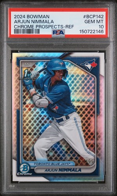 #ad Arjun Nimmala 2024 Bowman Chrome Refractor 137 499 #BCP142 PSA 10 $80.00