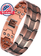 Pulsera de cobre puro para hombre,pulseras cruzadas magn ticas ultrarresistentes