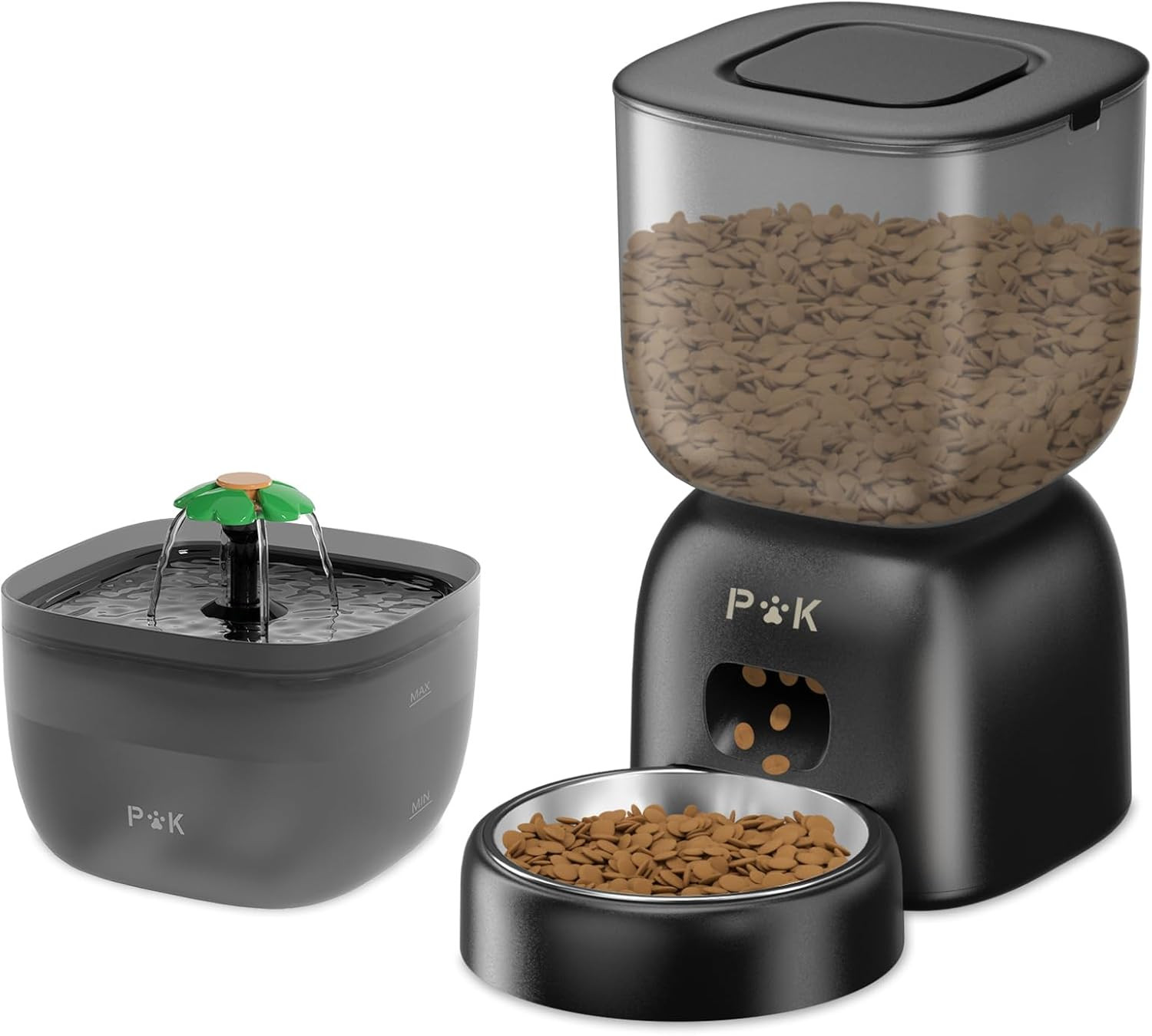Distributore Automatico Cibo Gatti E Fontanella per Gatti Combo, Durata Della Ba - 1