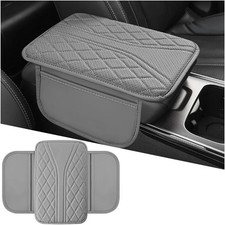 Car Center Console Cover, Leather Vehicle Armrest Cushion with 2 Color: Beige