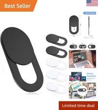 Webcam Cover Slide, 6 Pack White Black - Easy Installation Privacy Secure