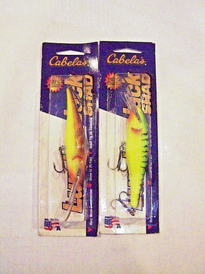 cabela's rapala fishing lures Lot of (2) Cabela's LumberJack Shad Fishing lures