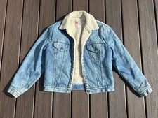 Vintage 70s 80s Levi s Sherpa Denim Trucker Jacket USA Made Size 42 Mens