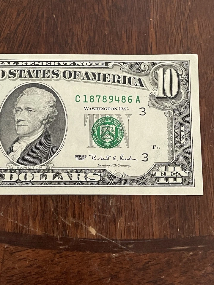 (2) 1995 - $10 Dollar Bill Note Clean Crisp Sequential Number 18789486 18789487 - Image 4 of 4