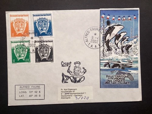 2002 TAAF/FSAT FDC French Antarctic Alfred - Faure - Crozet 9/04/2002