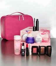 Lancome 9 Pc Renergie Night Cream, Eye Cream skincare/make Up Set + Pink Bag