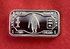 Baby’s First Bullion! 1 Gram Solid Silver Bar, Penguin Design! .999 Pure Silver!