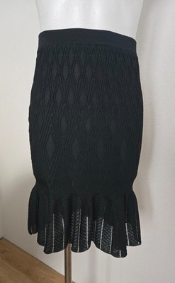 DIANE VON FURSTENBERG Damen Rock Gestrickt Strukturmuster Figurbetont Gr. S 36