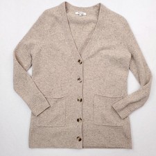 Madewell Donegal Maysfield Cardigan Sweater Women XXS Oatmeal Merino Wool Button
