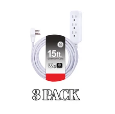 GE 3-Outlet Power Strip Extension Cord with Multiple Outlets PACK OF 3