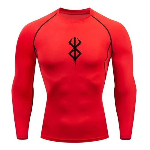 Camicia a compressione manica lunga Berserk anime manga BJJ vestito MMA combattente palestra vestibilità - Foto 7 di 13