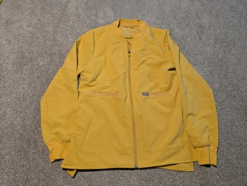 Figs Technical Collection Scrub Jacket Womens XS Yellow Full Zip Nurses