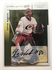 Kevin Weekes 2003-04 ITG BAP Used Signature AUTO GOLD SP Hurricanes 