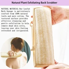 Natural Loofah Back Scrubber for Shower,Back exfoliator for Shower, luffa Exf...