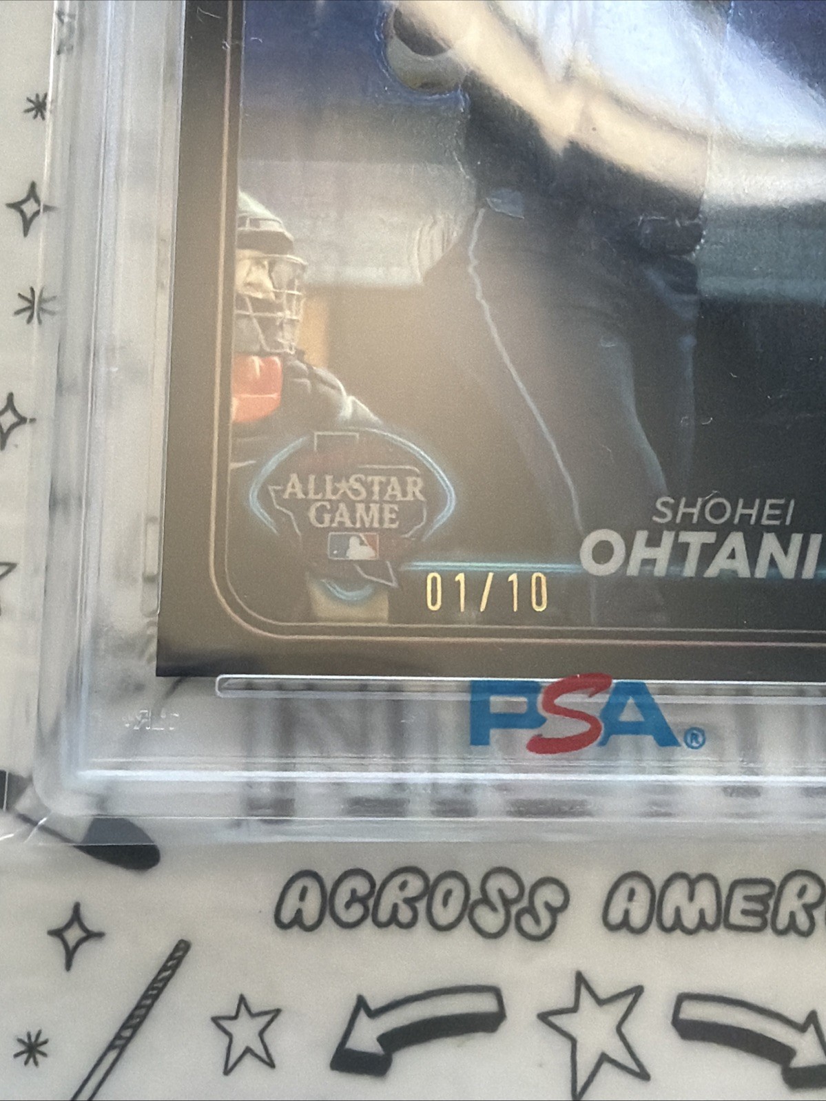 2024 Topps Chrome Update Shohei Ohtani BLACK REFRACTOR ALL STAR #1/10 PSA 10 Gem view 2