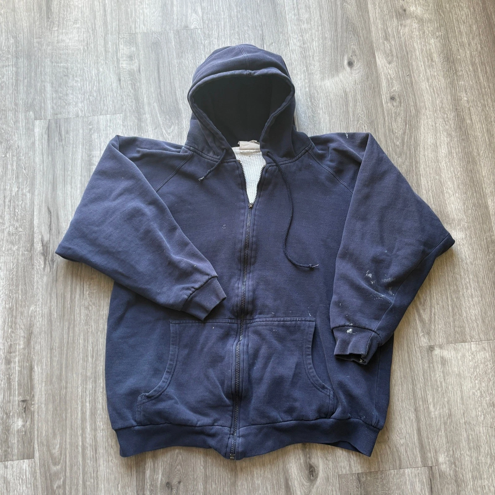 Lake N Trail Vintage Navy Thermal Lined Zip Up Hoodie Mens XLT Paint Splatter
Opens in a new window