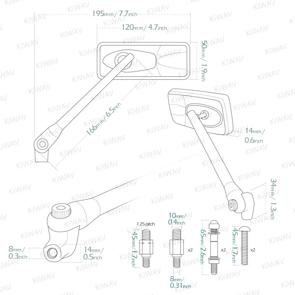 black mirrors aluminum fits custom Harley-Davidson VRSC V-ROD NIGHT ROD - Image 2 of 4