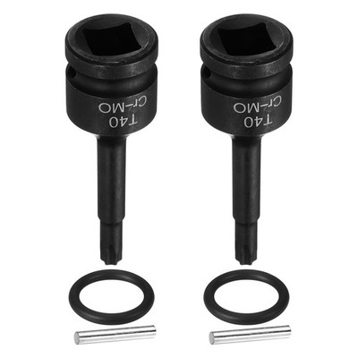 2pcs 1/2'' Drive Torx Bit Socket T40 Impact 6 Point Star Bit Sockets CR-MO Steel