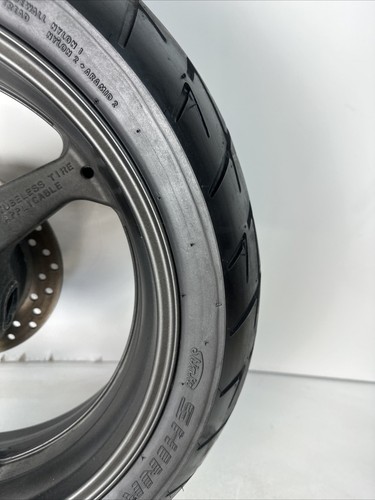 2007-2012 Honda CBR600RR CBR 600RR Rear Rim Wheel Black Straight *BENT Cracked* - Picture 6 of 13